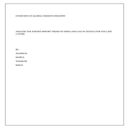 Overview of global fashion industry final....
