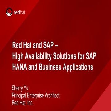 Overview of Red Hat's HA Solutions for SAP