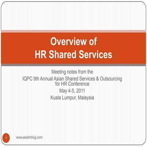 Overview of HR Shared Services