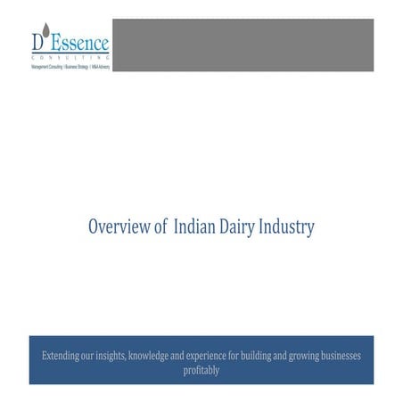 Overview of indian dairy industry