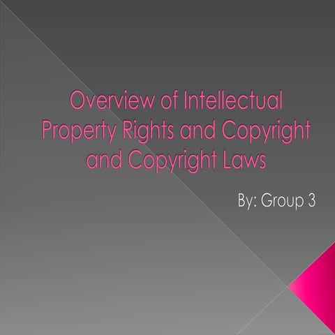 Overview of intellectual property rights and copyright and