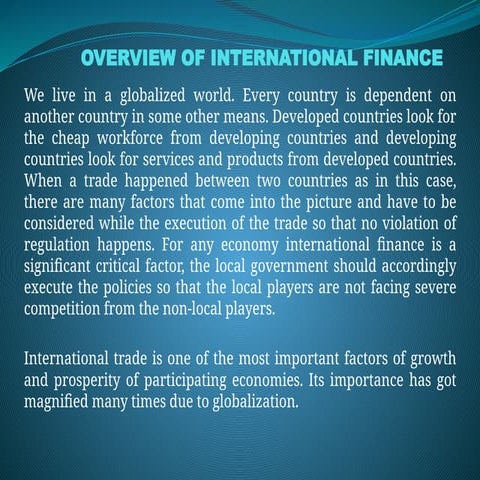 Overview of International Finance presentation | PPTX