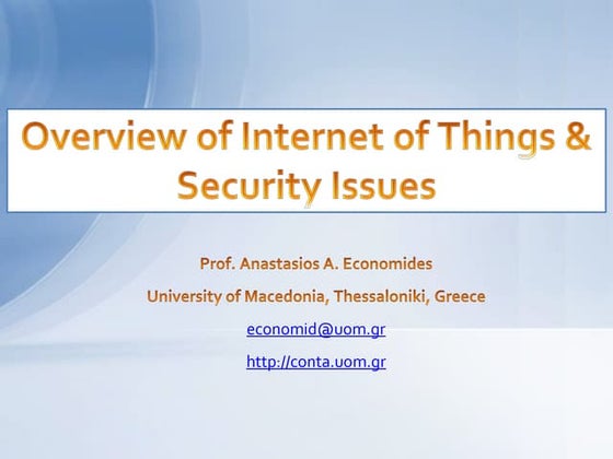 Overview of IoT and Security issues