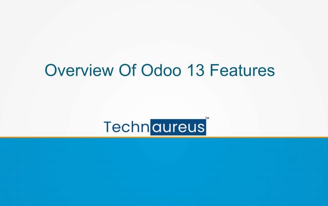 Overview Of Odoo 13 Features
