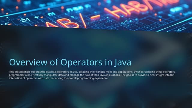 Overview of Operators in Java  with its types.pptx