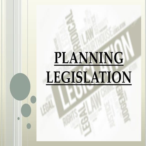 Overview of planning legislation in Pakistan