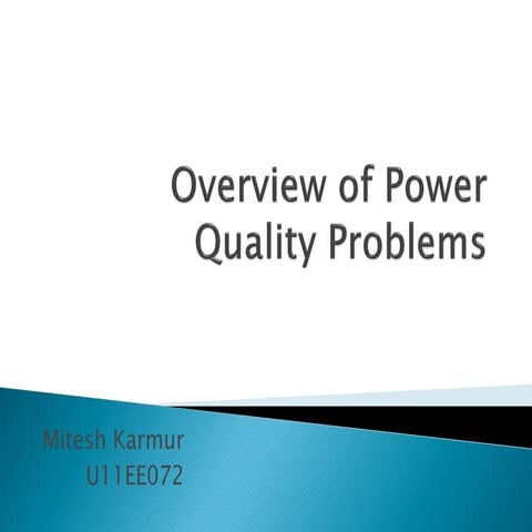 Overview of power quality problems ppt
