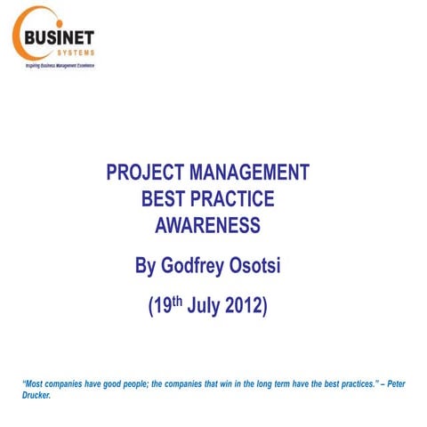 Overview of PRINCE2