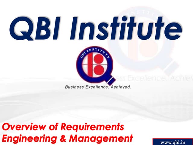 Overview of Requirements Engineerin...