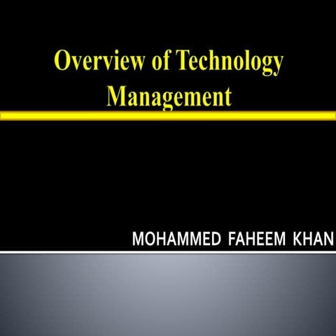Overview of Technology Management