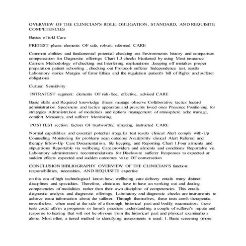 Overview of the, clinicianb