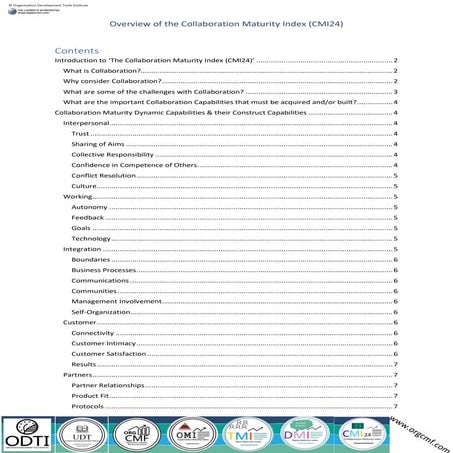 Overview of the Collaboration Maturity Index CMI24