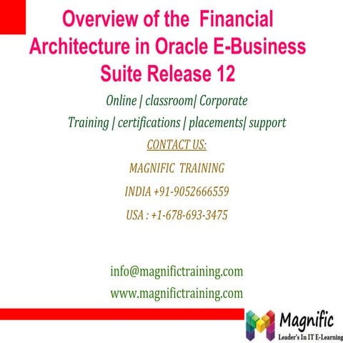 Overview of the  financial architecture in oracle e business suite release 12