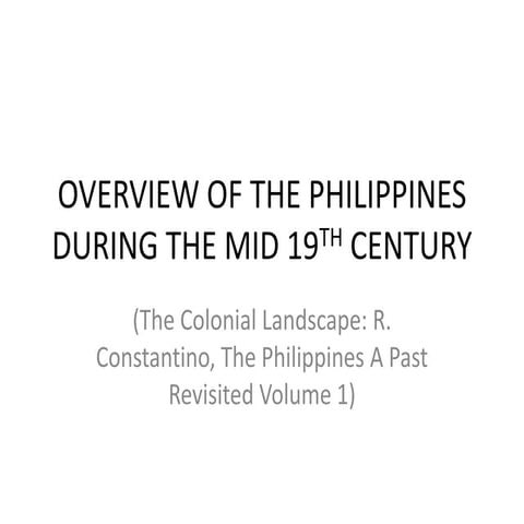 Overview of the phil during the mid 19th century.