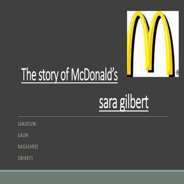 Overview of the story of mc donald’s