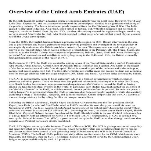 Overview of the United Arab Emirates