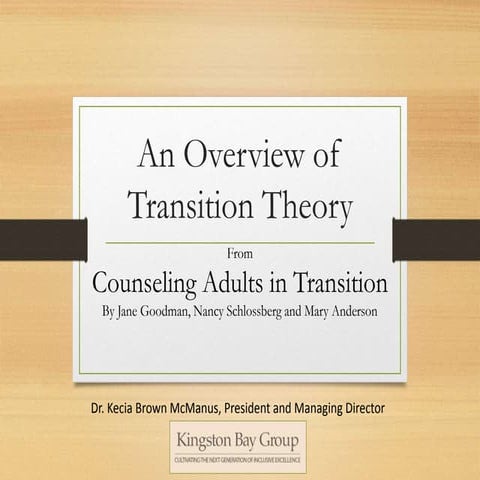 2018 Overview of Transition Theory 4 S's
