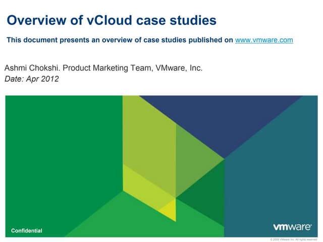 Overview of v cloud case studies