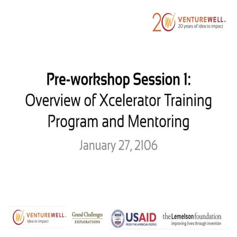 Overview of xcelerator program and mentoring