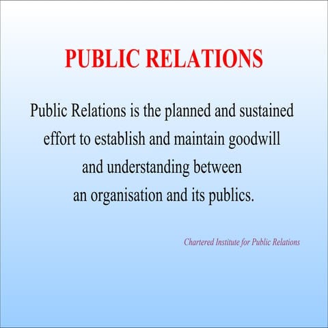 Public Relations Intro 2014