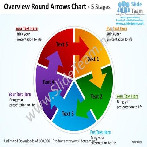Circular arrows pointer 6 stages powerpoint templates 0712 | PDF