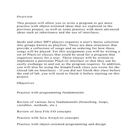 OverviewThis project will allow you to write a program to get mo.docx