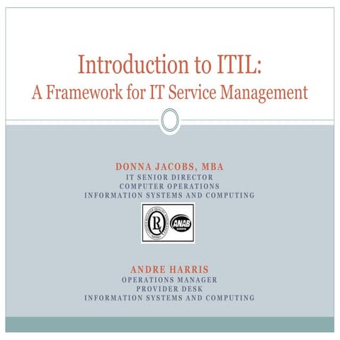 Overview to itil