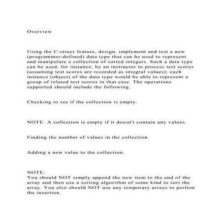 OverviewUsing the C-struct feature, design, implement and .docx