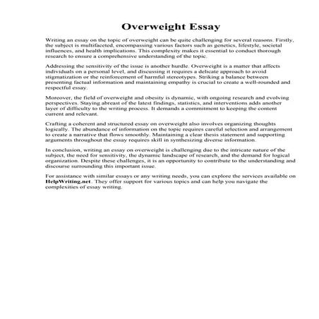 Overweight Essay