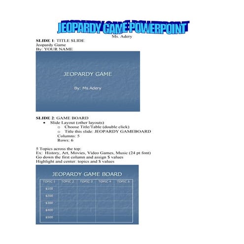 OVMS Jeopardy PPT Game Tutorial