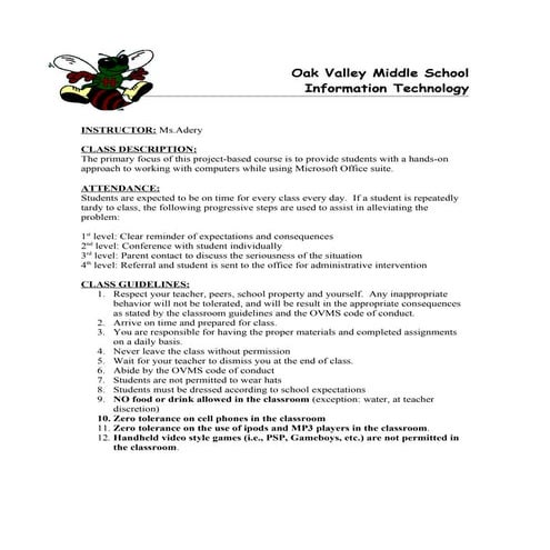 OVMS Information Technology Syllabus