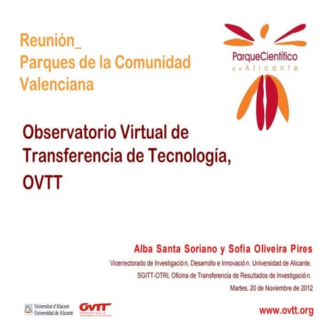 Jornada Técnica con la Red de Parques Científicos de la Comunidad Valenciana