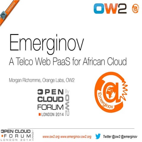 Emerginov, A Telco Web PaaS for African Cloud, Open Cloud Forum at Cloud Expo...