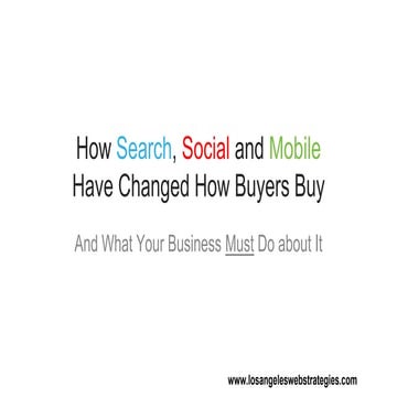 How Search, Social and Mobile Have Changed How Buyers Buy