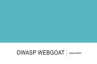 Owasp webgoat