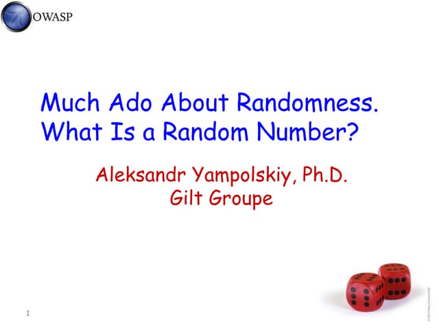 OWASP Much ado about randomness