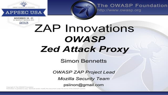 OWASP 2013 APPSEC USA Talk - OWASP ZAP