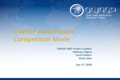 OWASP A&D Project Competition Mode