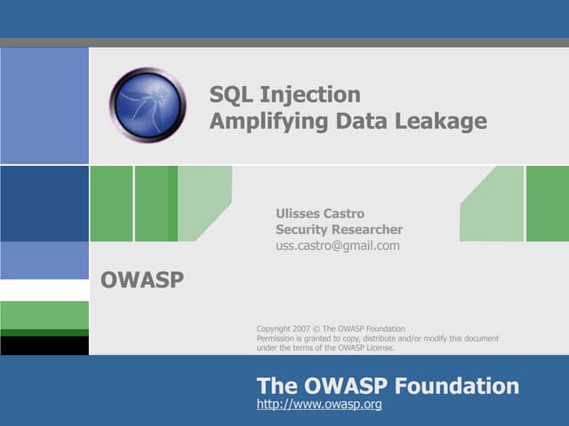 SQL Injection: Amplifying Data Leak...