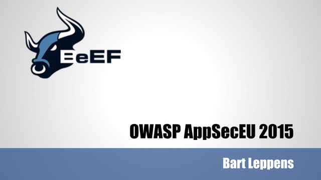 Owasp AppSecEU 2015 - BeEF Session