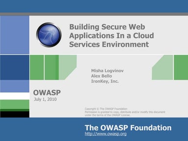 OWASP: Building Secure Web Apps
