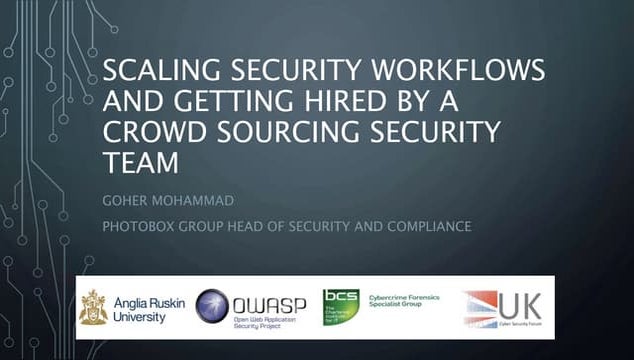 Joint OWASP Cambridge, BCS Cybercrime Forensics SIG UK Cyber Security Forum –...