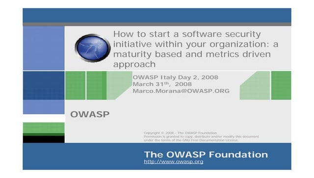 Software Security Initiative And Capability Maturity Models