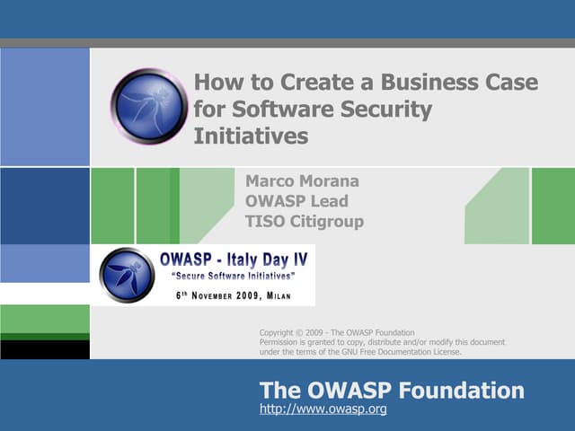 Business cases for software security