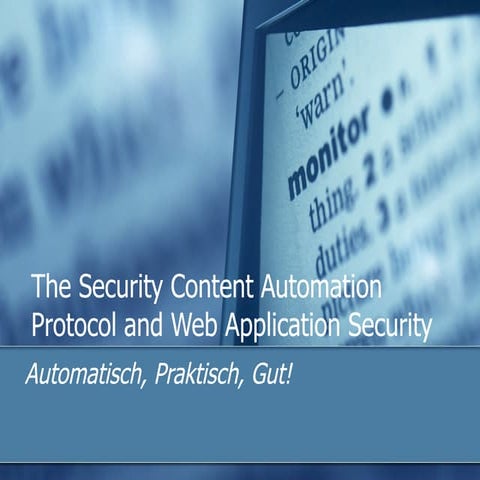 Security Content Automation Protocol and Web Application Security