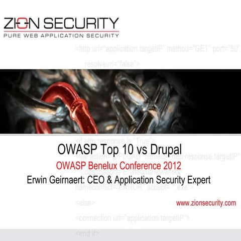OWASP Top 10 vs Drupal - OWASP Benelux 2012