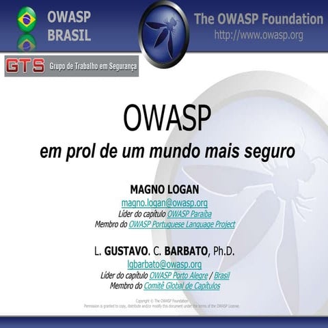 GTS 17 - OWASP em prol de um mundo mais seguro