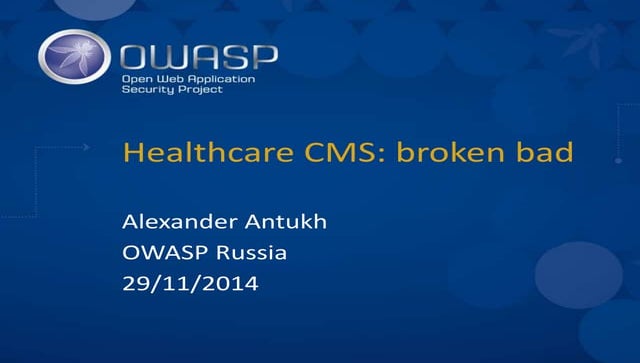 Owasp healthcare cms