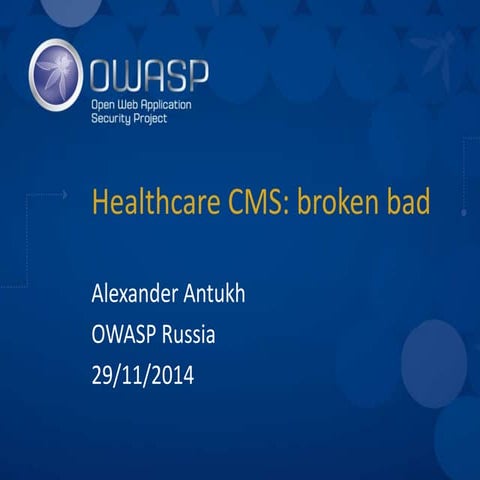Owasp healthcare cms