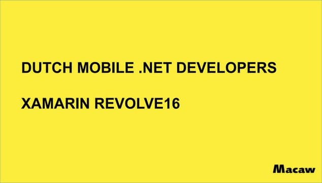 Mobile Security - Dutch Mobile .Net Developers